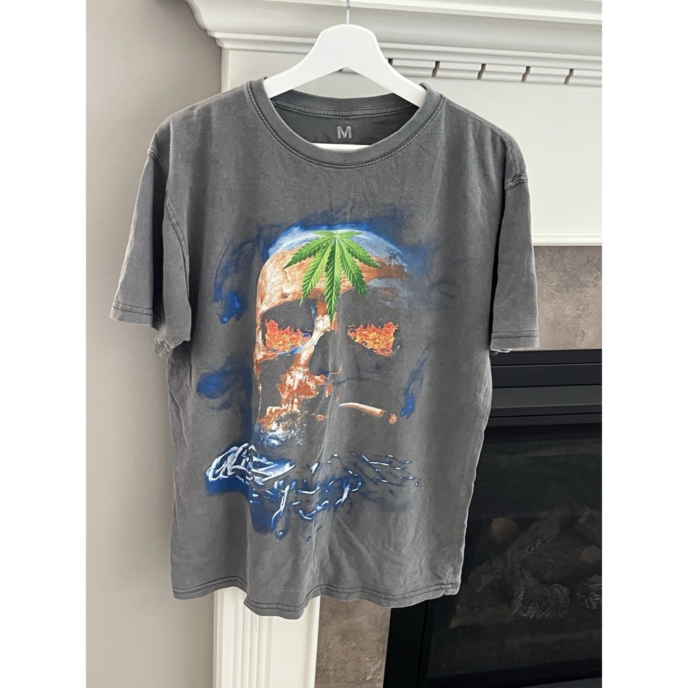 Travis Scott 2017 Rolling Loud Music Festival Skull Tee Shirt Size M